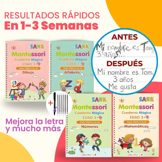 Cuadernos Mágicos Reutilizables de Caligrafía para Niños