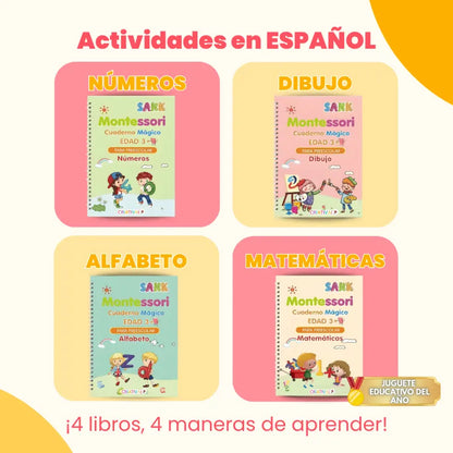Cuadernos Mágicos Reutilizables de Caligrafía para Niños