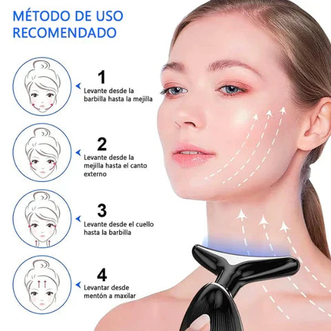 Masajeador Facial LED con Vibración