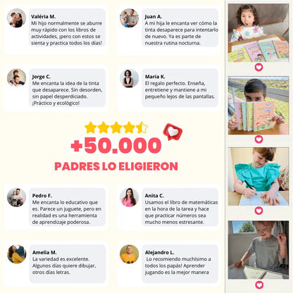 Cuadernos Mágicos Reutilizables de Caligrafía para Niños