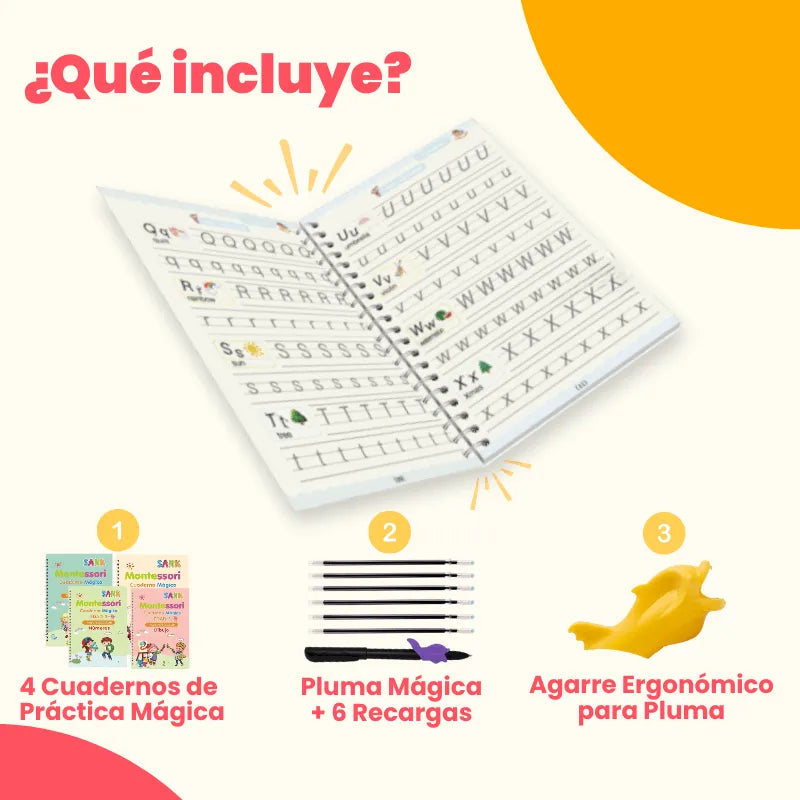 Cuadernos Mágicos Reutilizables de Caligrafía para Niños