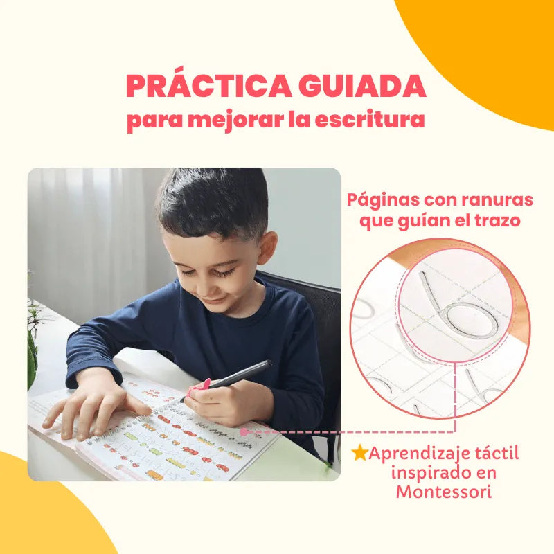 Cuadernos Mágicos Reutilizables de Caligrafía para Niños