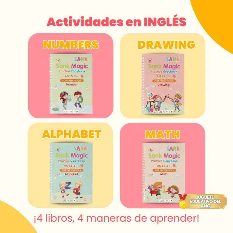 Cuadernos Mágicos Reutilizables de Caligrafía para Niños