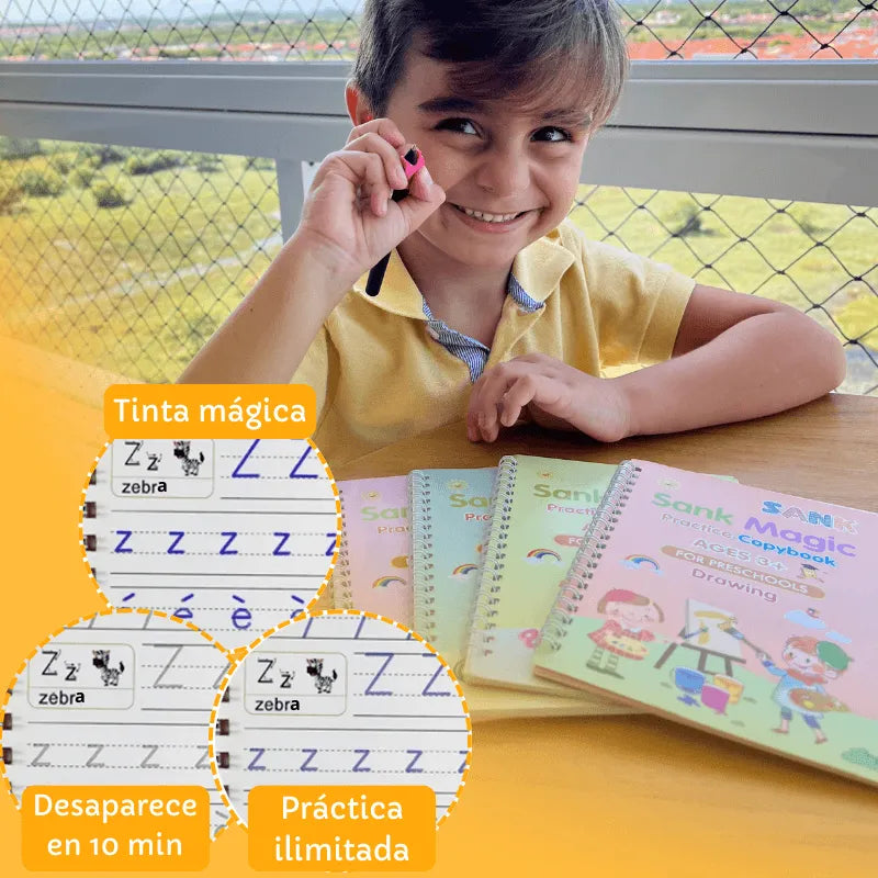 Cuadernos Mágicos Reutilizables de Caligrafía para Niños