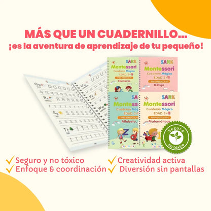 Cuadernos Mágicos Reutilizables de Caligrafía para Niños